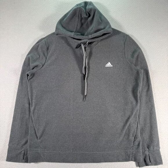Adidas Cowl Neck Hoodie Sweatshirt Womens XL Gray Fleece Comfort Sportswear - Picture 1 of 4